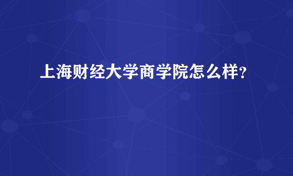 上海财经大学商学院怎么样？