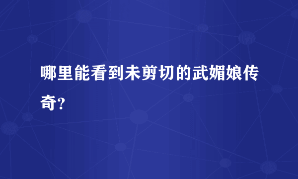 哪里能看到未剪切的武媚娘传奇？