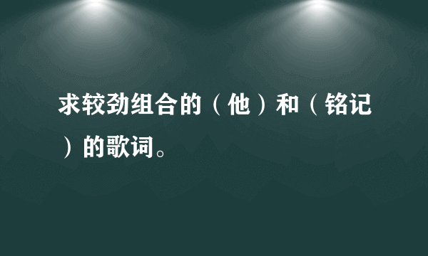 求较劲组合的（他）和（铭记）的歌词。