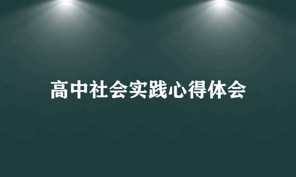 高中社会实践心得体会