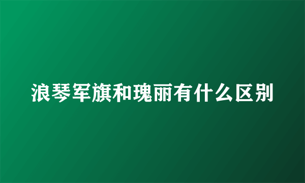 浪琴军旗和瑰丽有什么区别