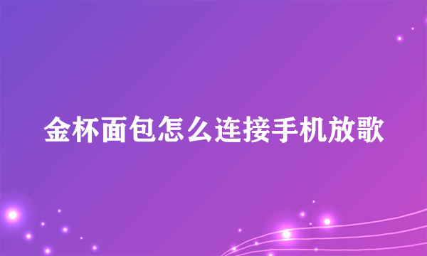 金杯面包怎么连接手机放歌