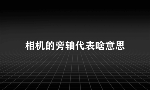 相机的旁轴代表啥意思