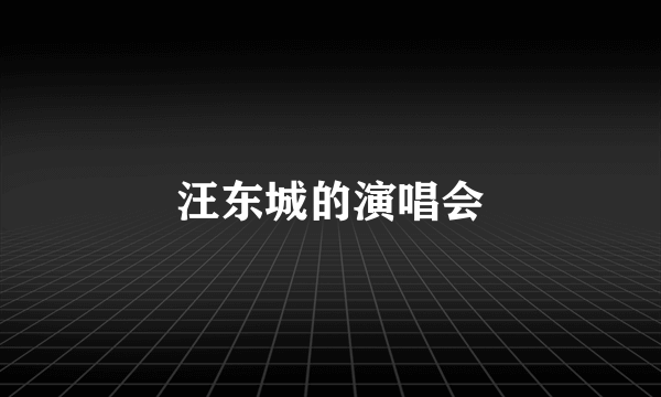 汪东城的演唱会