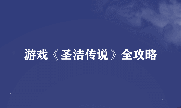 游戏《圣洁传说》全攻略