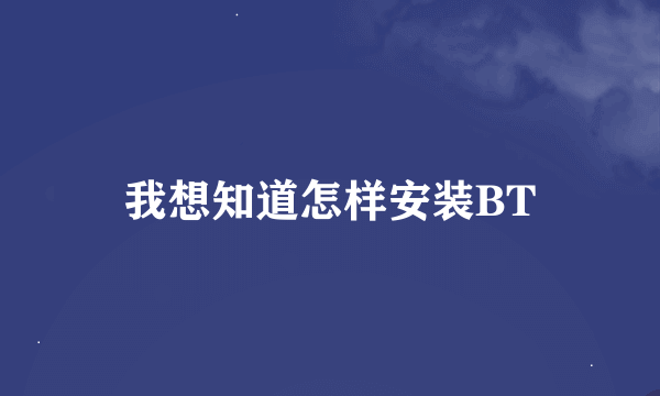 我想知道怎样安装BT