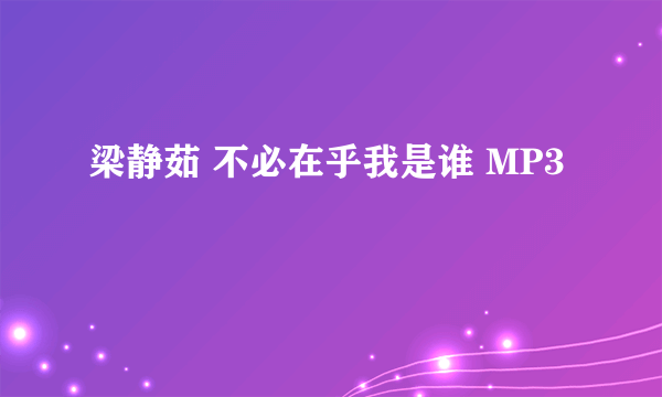 梁静茹 不必在乎我是谁 MP3