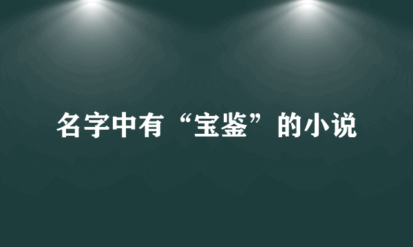 名字中有“宝鉴”的小说