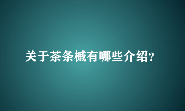 关于茶条槭有哪些介绍？