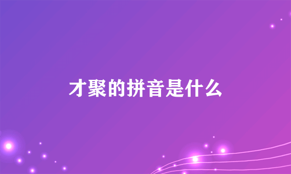 才聚的拼音是什么