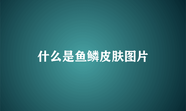 什么是鱼鳞皮肤图片