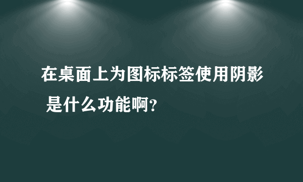 在桌面上为图标标签使用阴影 是什么功能啊？