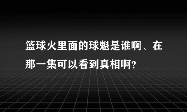 篮球火里面的球魁是谁啊、在那一集可以看到真相啊？