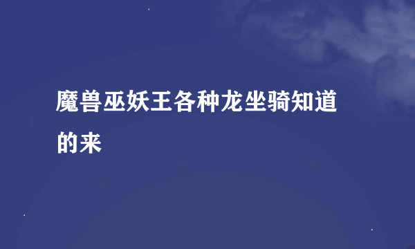 魔兽巫妖王各种龙坐骑知道 的来