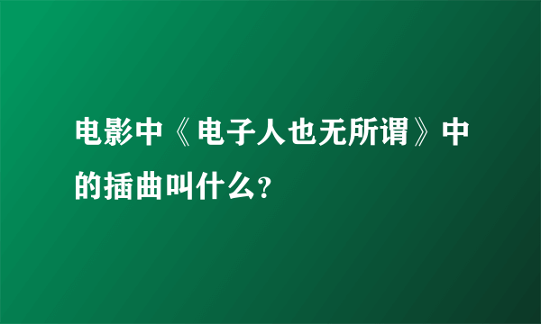 电影中《电子人也无所谓》中的插曲叫什么？