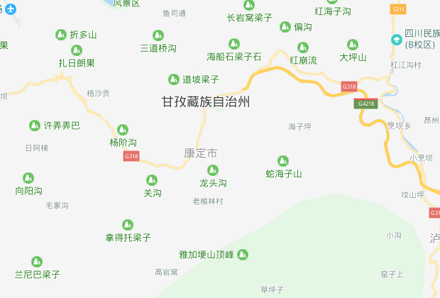 康定县城在四川省哪个市？