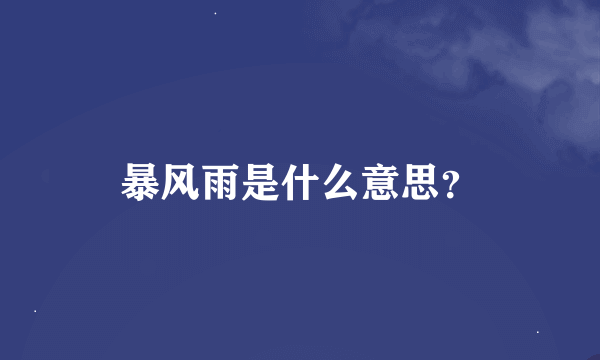 暴风雨是什么意思？