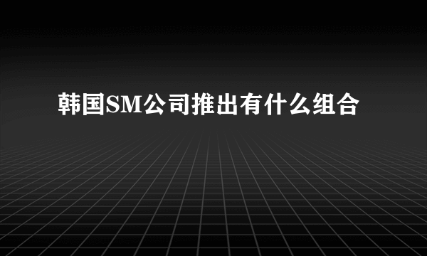 韩国SM公司推出有什么组合