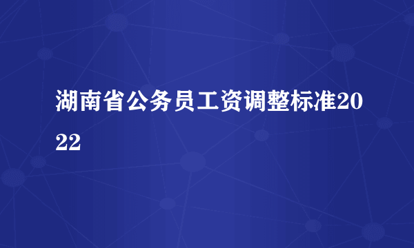 湖南省公务员工资调整标准2022