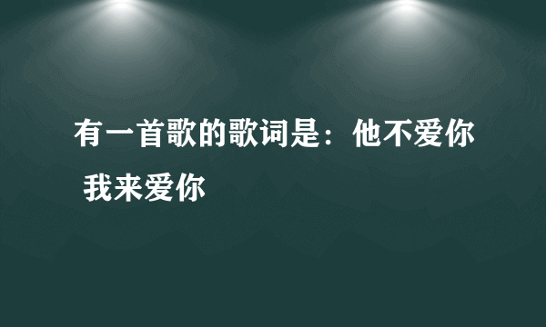 有一首歌的歌词是：他不爱你 我来爱你