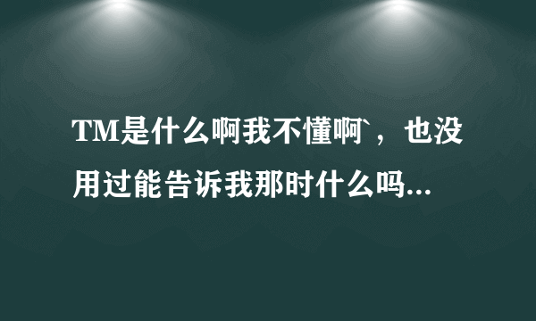 TM是什么啊我不懂啊`，也没用过能告诉我那时什么吗？怎么弄吗？谢谢~`