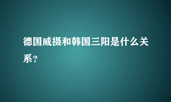 德国威摄和韩国三阳是什么关系？