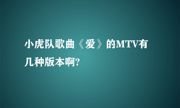 小虎队歌曲《爱》的MTV有几种版本啊?