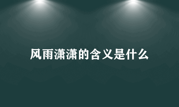 风雨潇潇的含义是什么