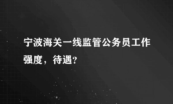 宁波海关一线监管公务员工作强度，待遇？