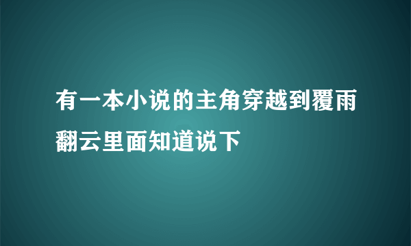 有一本小说的主角穿越到覆雨翻云里面知道说下