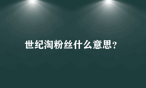 世纪淘粉丝什么意思？