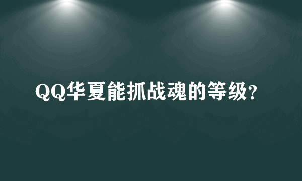 QQ华夏能抓战魂的等级？