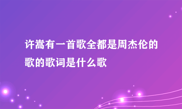 许嵩有一首歌全都是周杰伦的歌的歌词是什么歌