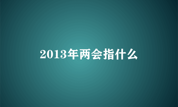 2013年两会指什么