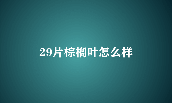 29片棕榈叶怎么样