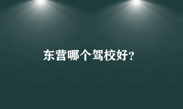 东营哪个驾校好？