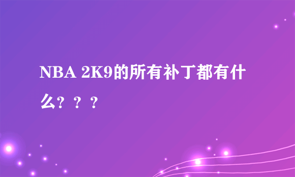 NBA 2K9的所有补丁都有什么？？？