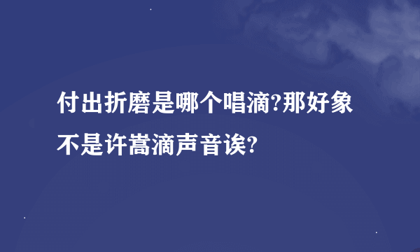 付出折磨是哪个唱滴?那好象不是许嵩滴声音诶?