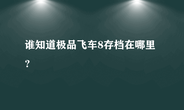 谁知道极品飞车8存档在哪里？