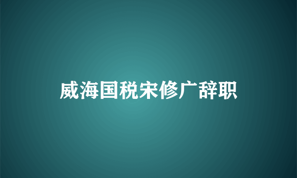 威海国税宋修广辞职