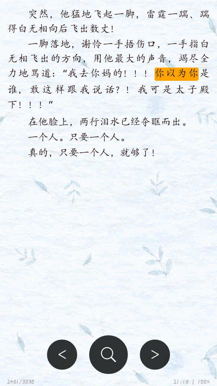 《天官赐福》中谢怜对白无相说“你以为你是谁，我可是太子殿下”完整句是？