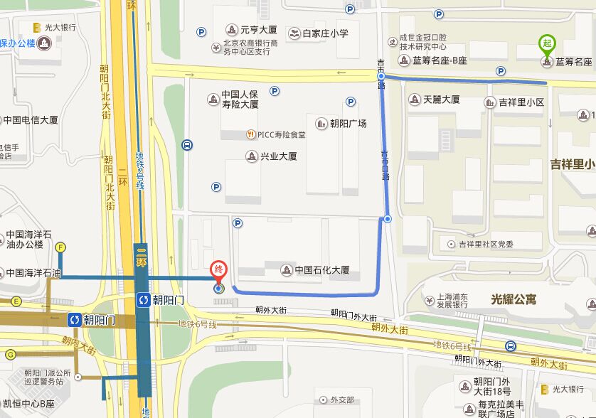 北京市朝阳区朝阳门外大街吉庆里蓝筹名座，离哪个地铁站近？