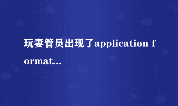 玩妻管员出现了application formatting error怎么解决