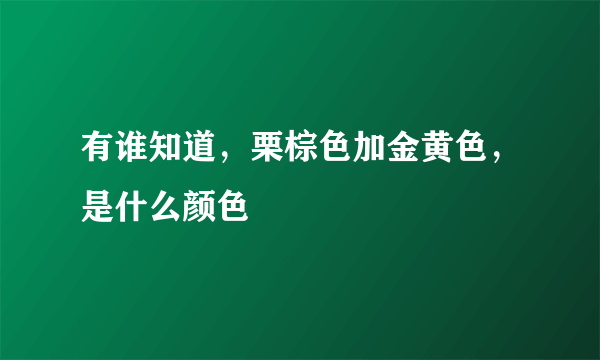 有谁知道，栗棕色加金黄色，是什么颜色