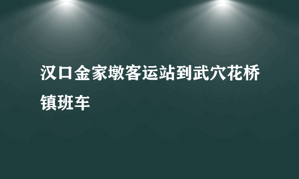 汉口金家墩客运站到武穴花桥镇班车