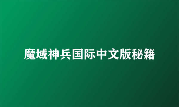 魔域神兵国际中文版秘籍