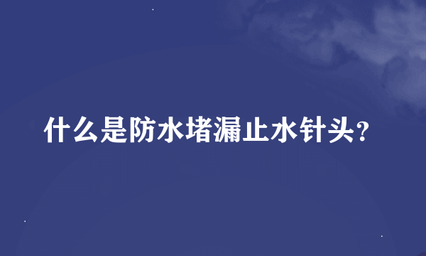 什么是防水堵漏止水针头？