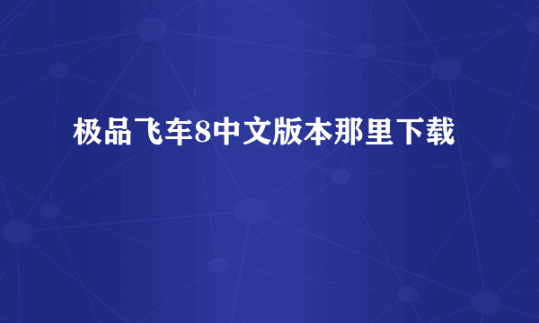 极品飞车8中文版本那里下载