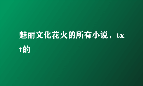 魅丽文化花火的所有小说，txt的