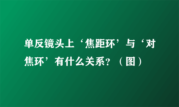 单反镜头上‘焦距环’与‘对焦环’有什么关系？（图）